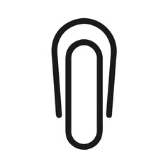 Minimalist Black Paperclip Illustration for Stationary and Design