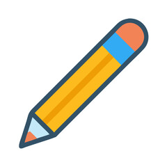 Yellow Pencil with Eraser on Black Background Image