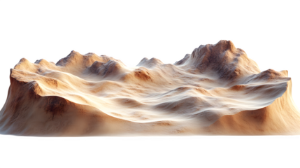 A high-definition, realistic sand dune texture, isolated on a white background