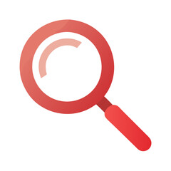 Red Magnifying Glass Icon on Black Background Illustration