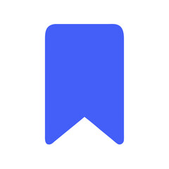 Blue bookmark icon on black background, save symbol