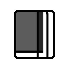 Dark Mode Closed Book Icon on Black Background