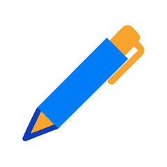 Blue and Orange Pen Illustration on Black Background
