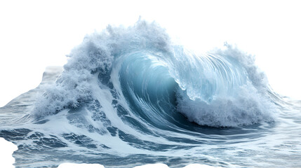 A high-definition, realistic wave shape element, isolated on a white background
