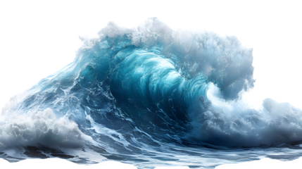A high-definition, realistic wave shape element, isolated on a white background