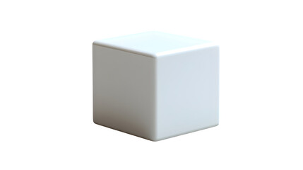 Fototapeta premium A high-definition, realistic white cube shape, isolated on a white background