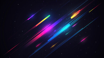 Futuristic neon speed lines in outer space