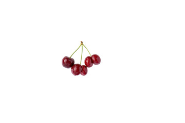 Bunch of cherries isolated on white background
