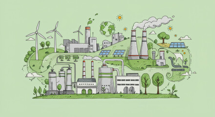 Environment, save clean planet, ecology concept.Sustainable development goals valid in modern industry. Environmental technology concept.