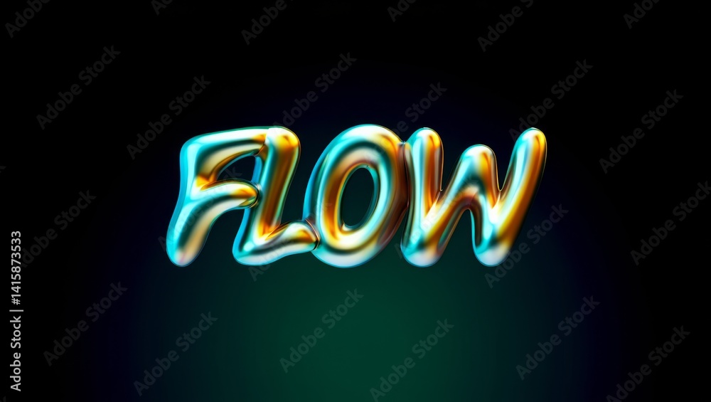 Poster Vibrant Fluidity Captured in a Dynamic Display of Colorful Letters Forming a Captivating Concept of Flow