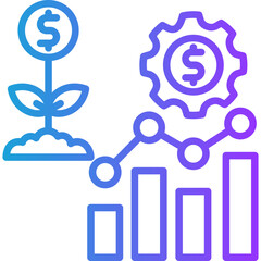 Profit Maximization line gradient icon