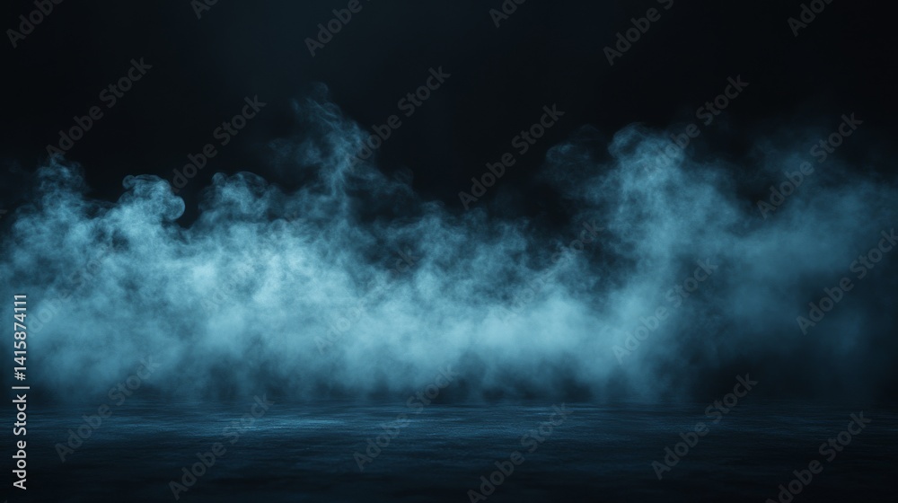 Fototapete mysterious mist enveloping the ground in a dimly lit atmosphere, creating an enchanting and surreal 