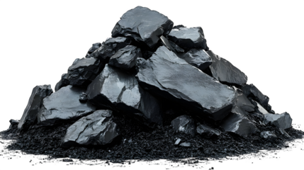 Black earth pile with fine soil detail, realistic and clean, isolated on white background