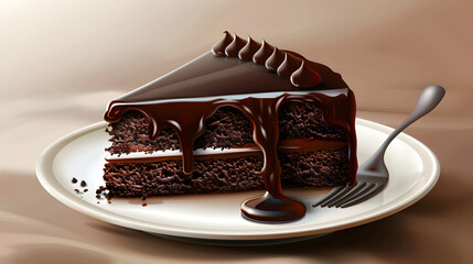 Chocolate Layer Cake with Rich Ganache Drizzle and Exquisite Chocolate Shavings. rich ganache