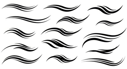 Fototapeta premium Elegant Swirls and Curves for Web Design - A collection of stylish, flowing curves and swirls perfect for website design, adding a touch of elegance and movement to any project. Symbolizing fluidity