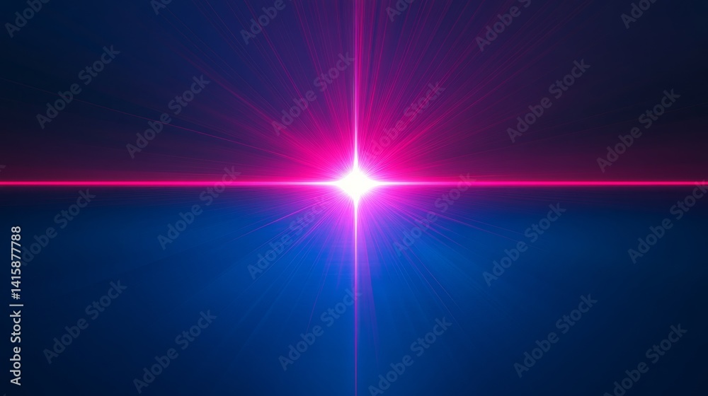 Poster illuminating twilight through vibrant blue light with a dynamic sunset line at the center showcasing