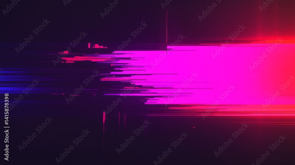 Aufkleber mystical interplay of colors and glitches in a vibrant digital landscape captured at dusk, showcasin