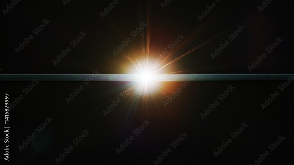Poster horizontal lens flare creating a striking visual effect reminiscent of cinematic masterpieces set ag