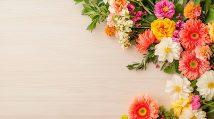 Obraz premium Burst into spring with bold blooms and cheerful charm. This vibrant floral frame brings joyful energy to your seasonal sale or festive promotion.