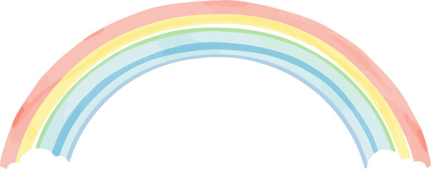 Rainbow watercolor vector illustration.