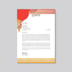 Simple Orange Color Letterhead Template Design