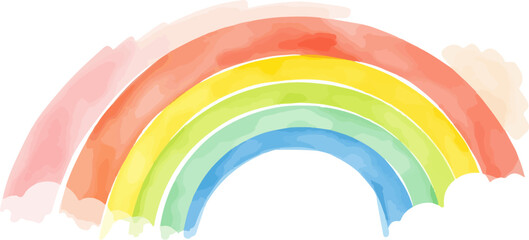 Rainbow watercolor vector illustration.