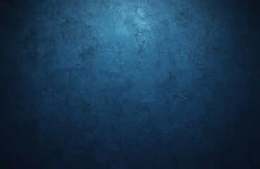 Fototapeta premium Dark blue cement wall background. Old distressed concrete texture. Abstract grunge weathered surface for design. Vintage rough textured wall pattern. Dark blue color gradient, copy space.