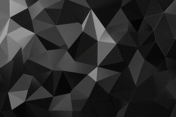 Obraz premium Abstract Black Low-Poly Geometric Art: Shadowy Depth and Texture