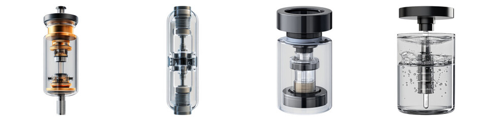 Cross section of siphon for sink Isolated on transparent background. PNG , Set of