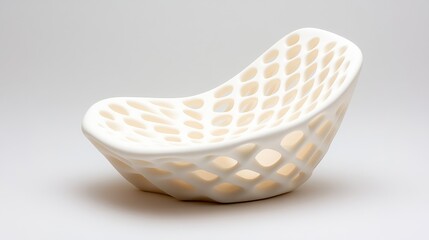 Elegant modern white sculptural chair design with organic patterns