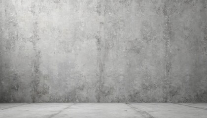Seamless concrete wall background. Modern grey textured industrial design, rough surface. Construction material for interior, exterior design, minimalist urban style. Empty room with grey floor.
