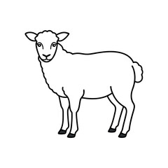 Minimalist Sheep Vector Illustration Farm Animal Icon Agriculture Concept Stock Image Simple Clean Outline Design Graphic Resource