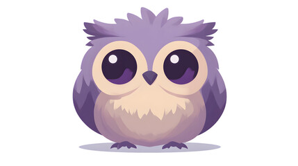 Obraz premium Adorable Purple Owl with Big Eyes and Fluffy Feathers for Nature Wildlife and Childrens Them