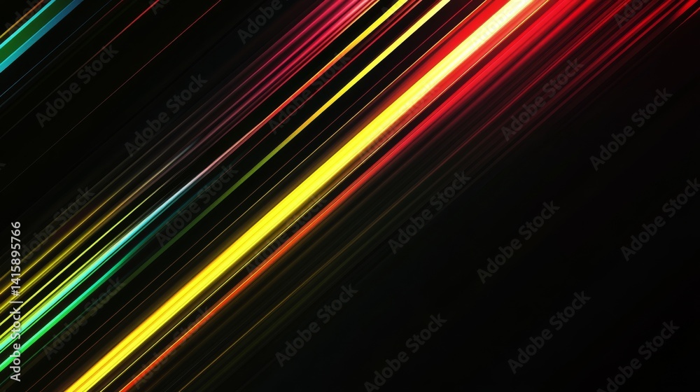 Fototapete dynamic neon lines create a vibrant visual contrast against a dark backdrop, evoking energy and crea