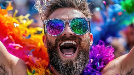 Joyful man celebrating diversity and inclusion