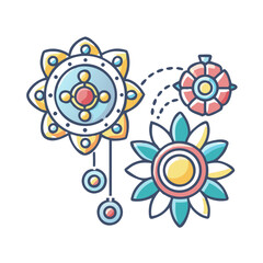 Elegant arrangement of floral and geometric designs for decorative purposes