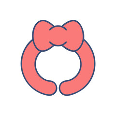 A cute cartoonstyle circular frame with a bow shape on top image