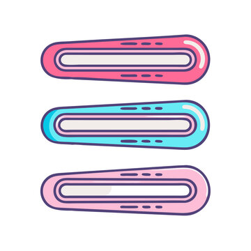 colorful hair clips set clip art preview