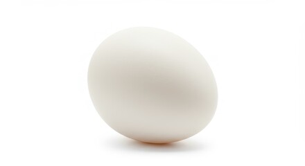 Single Boiled Egg White Background - A perfect white boiled egg, isolated on a white background. Symbolizing purity, simplicity, new beginnings, potential, and nourishment