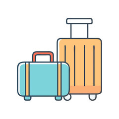 Two suitcases one large, one small ready for adventure and travel