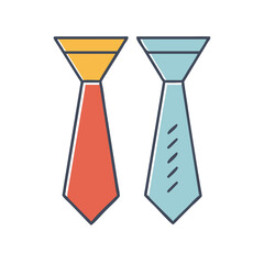 Two colorful, fashionable ties, one orange and one light blue, on display