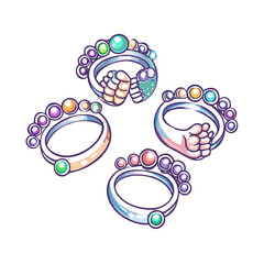 Baby Feet as Precious Gems in Jewelry Ring Setting, A Conceptual Art