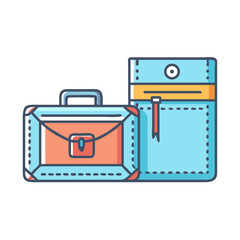Cute stylized illustration of two pieces of luggage for travel purposes