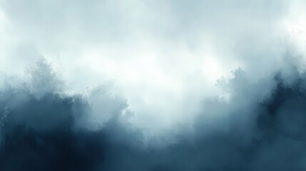 Misty, diffused light filtering through dense clouds.