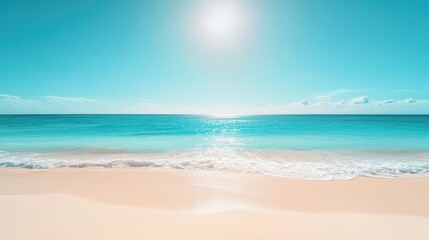 Fototapeta premium Tranquil beach scene under a brilliant summer sun.