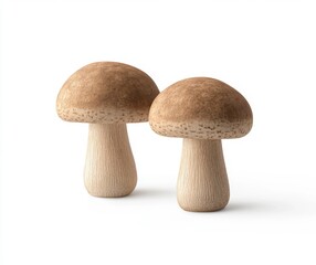 Shiitake Mushrooms: A Pair of Brown Fungi, Still Life