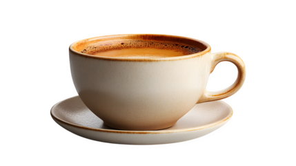 coffee cup with steam isolated on white background, high-definition, realistic look