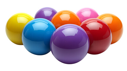 Fototapeta premium colorful ball pit balls isolated on white background, high-definition, realistic look