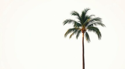 Obraz premium Single Palm Tree: Minimalist Tropical Summer Serenity