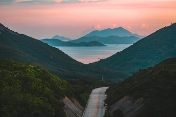 sunset in the mountains